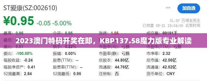 2023澳门特码开奖在即,KBP137.58魔力版专业解读