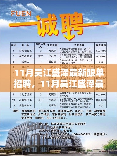 11月吴江盛泽跟单招聘启幕,优质职位挑战你的职场梦想!